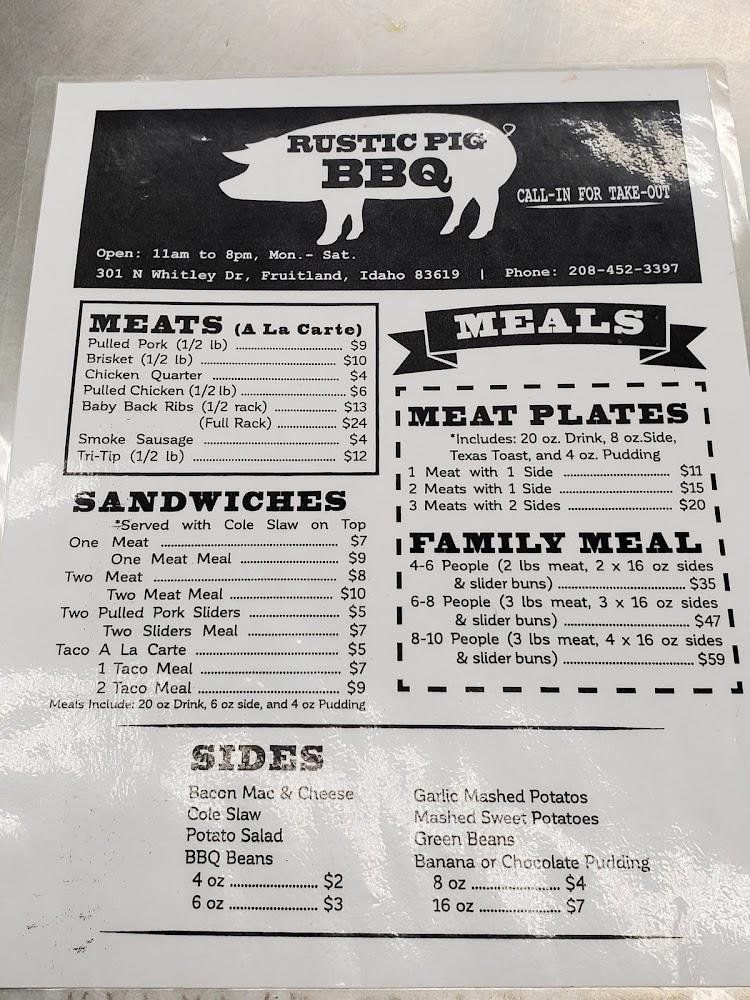 Rustic Pig BBQ | Fruitland, ID Menu image 4
